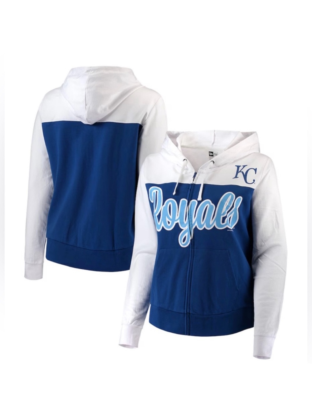 Kansas City Royals Blue & White Zip Hoodie
